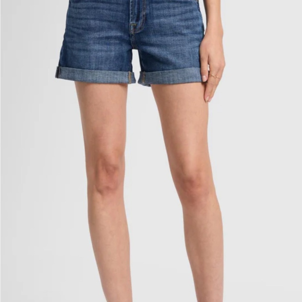 7 For All Mankind Dark Blue Jean Shorts